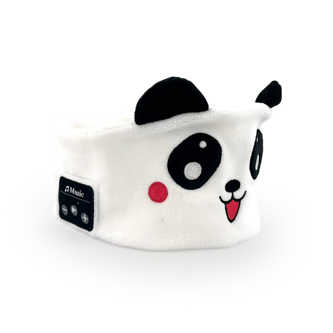 Mascherina per dormire bluetooth per bambini con panda bianco e nero