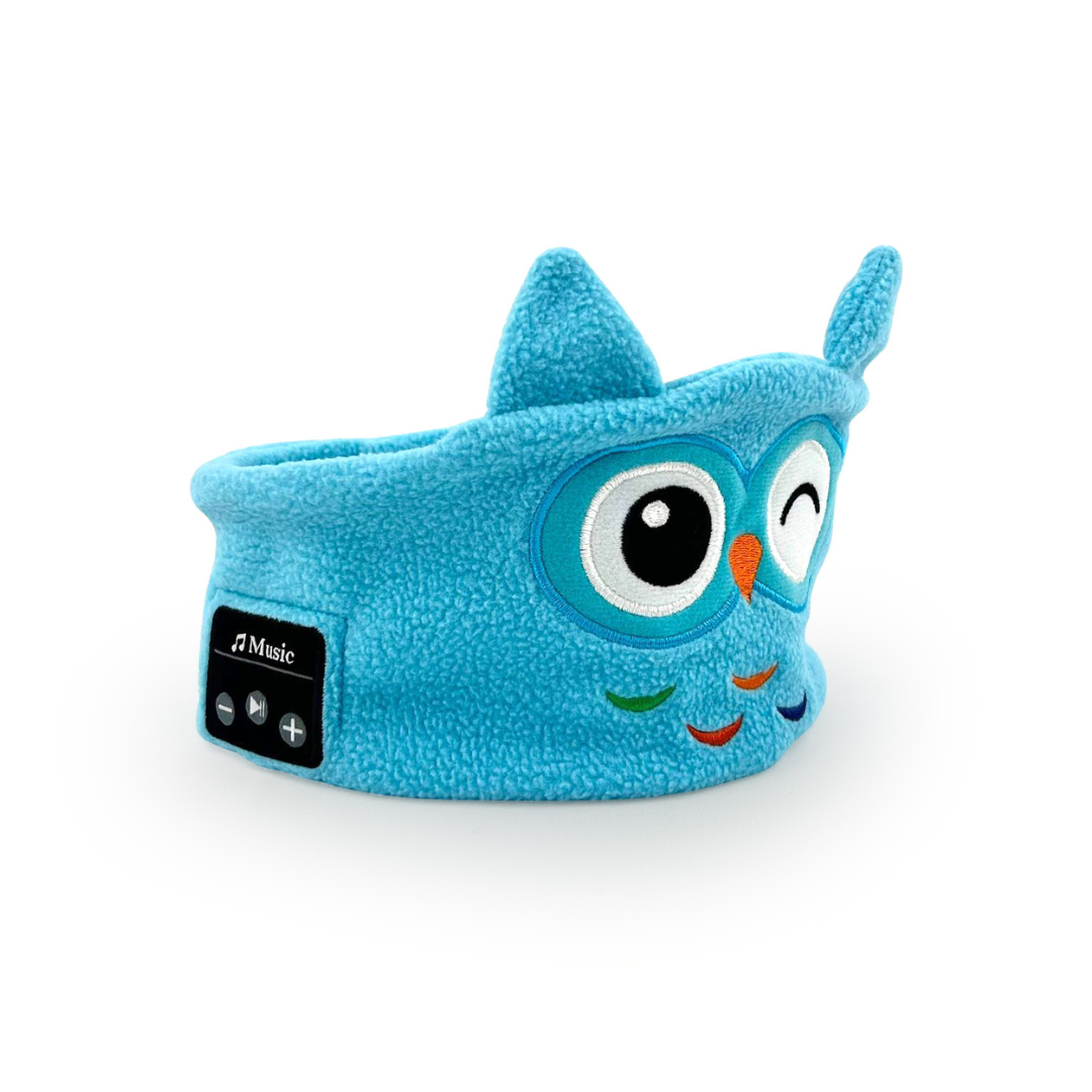Mascherina per dormire bluetooth per bambini con gufo blu