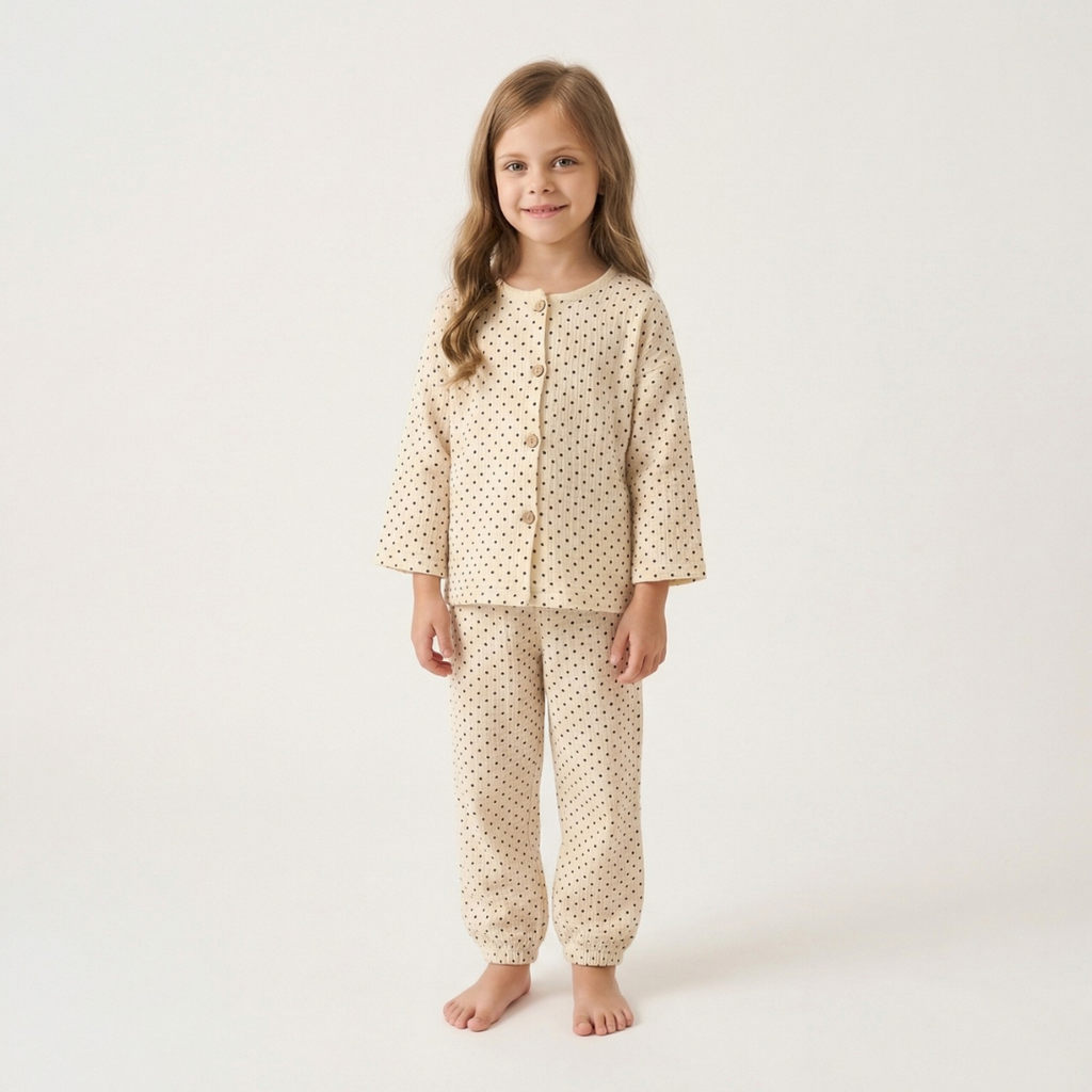 Stippenfeest kinderpyjama met polka dot print – airenso