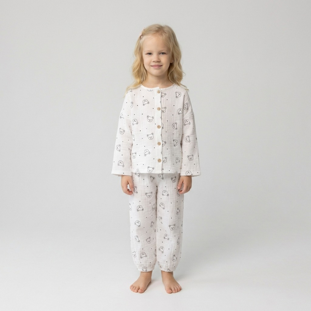 Wolkenbeertje kinderpyjama met beertjes print – airenso
