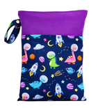 Wet bag airenso con stampa spazio e parte superiore viola