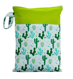 Wet bag airenso con stampa cactus e parte superiore verde