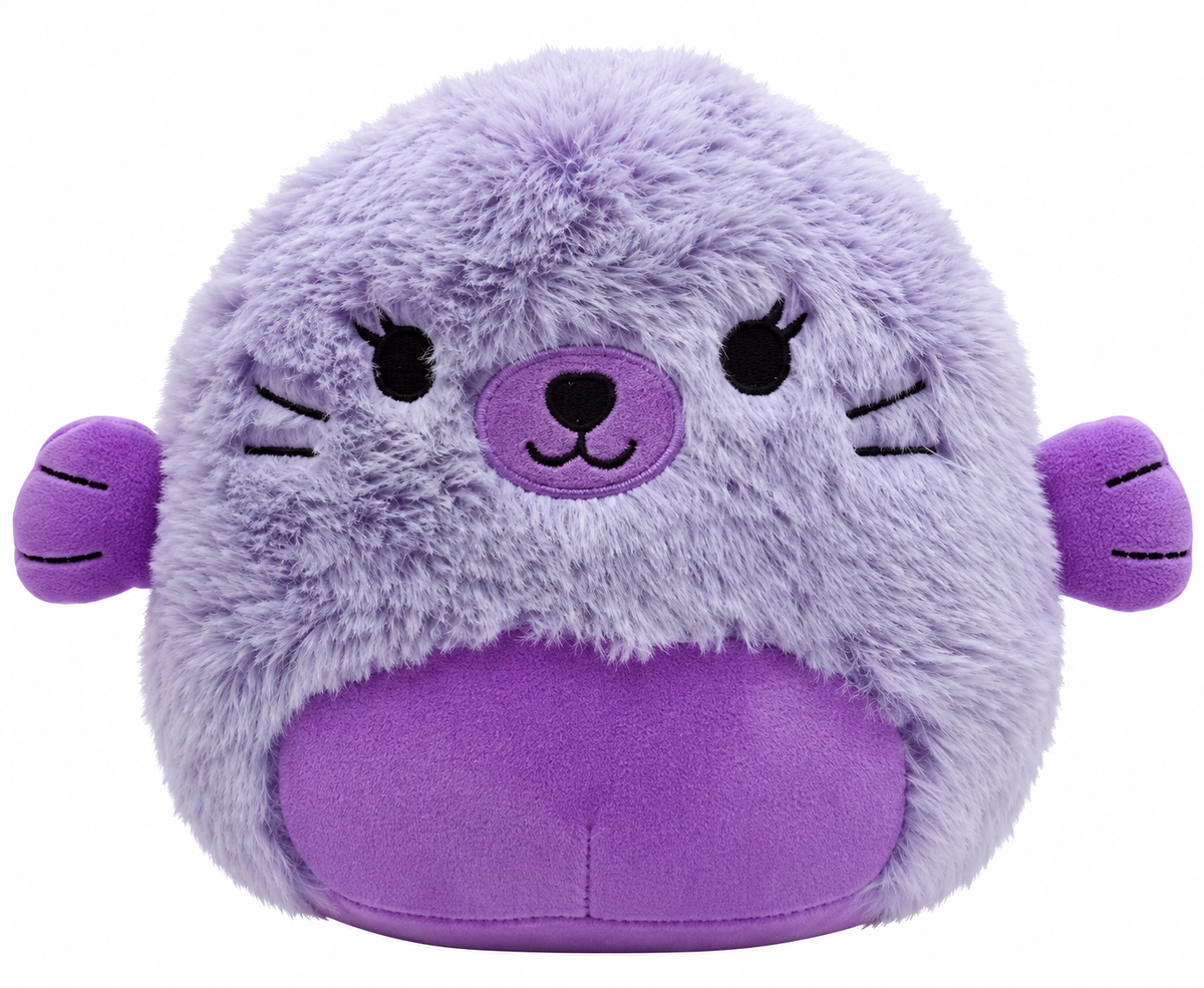 Peluche foca color lavanda in morbido tessuto