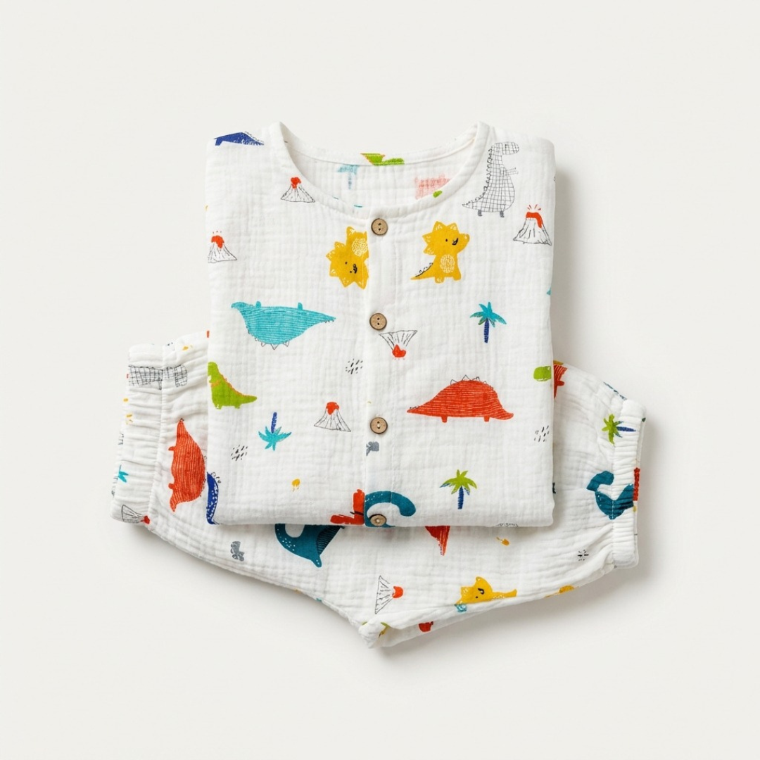 Dino Avontuur kinderpyjama met dinosaurus print – airenso