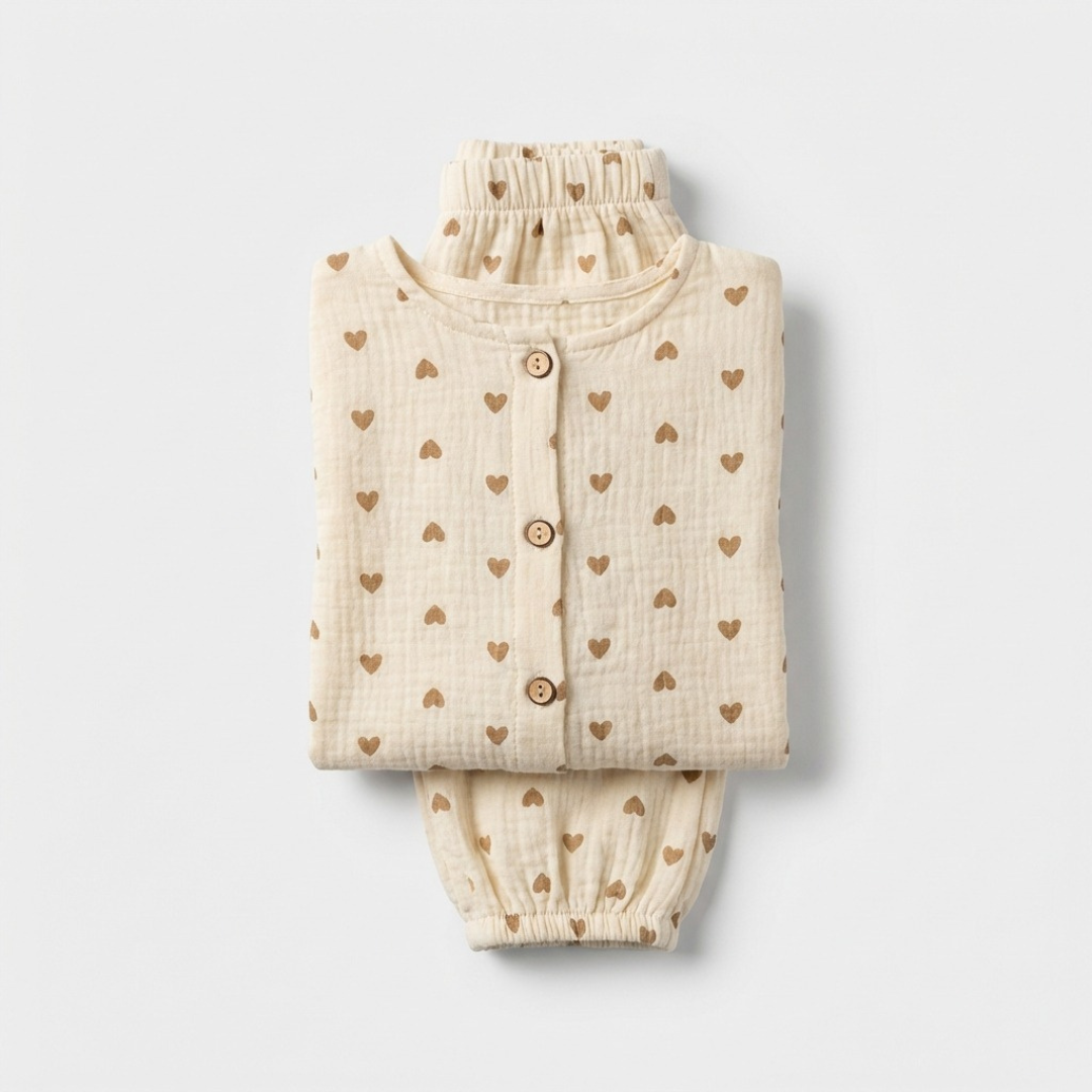 Hartjesdroom kinderpyjama met hartjesprint – airenso