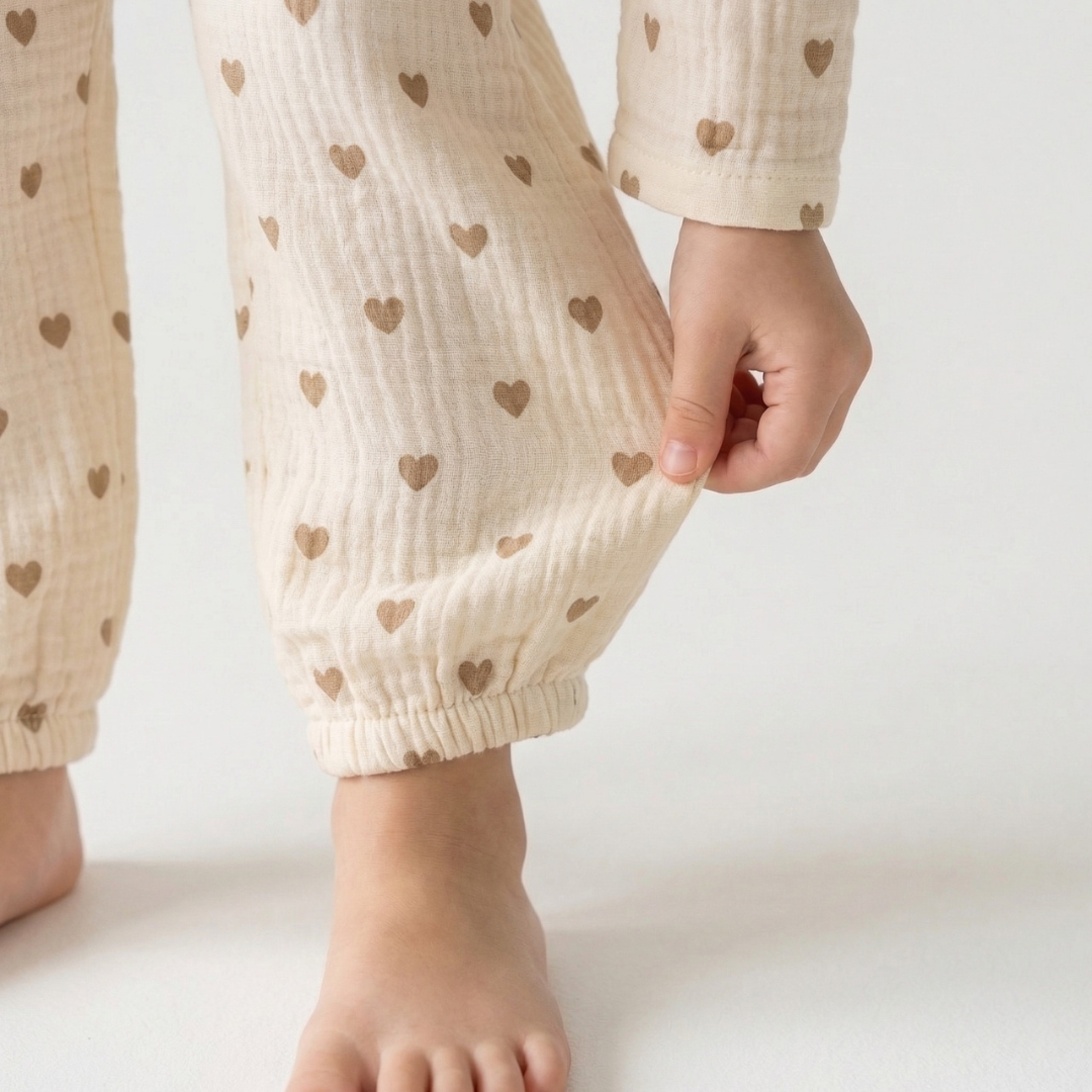 Hartjesdroom kinderpyjama met hartjesprint – airenso