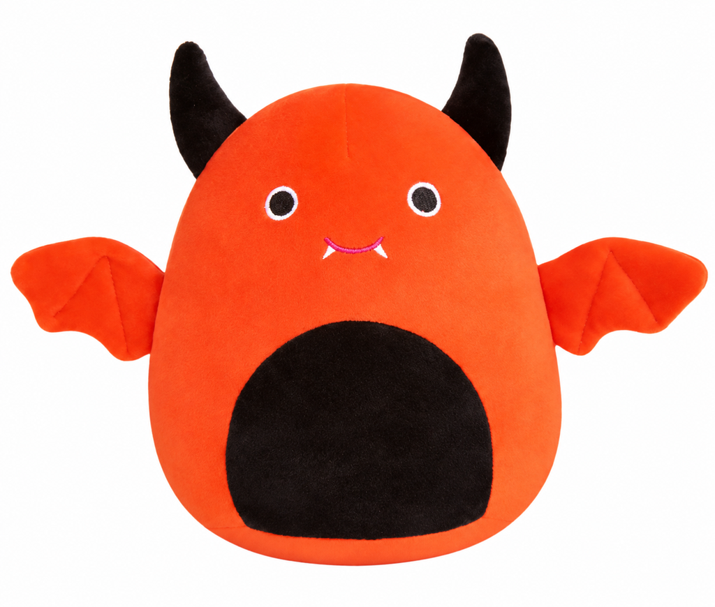 Mostriciattolo di peluche arancione con le ali