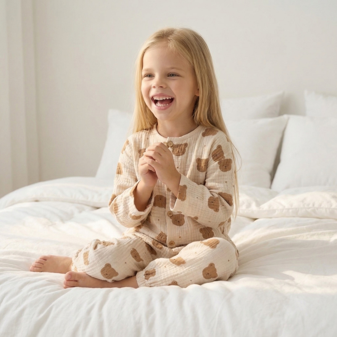 Teddy Knuffel kinderpyjama met teddybeer print – airenso