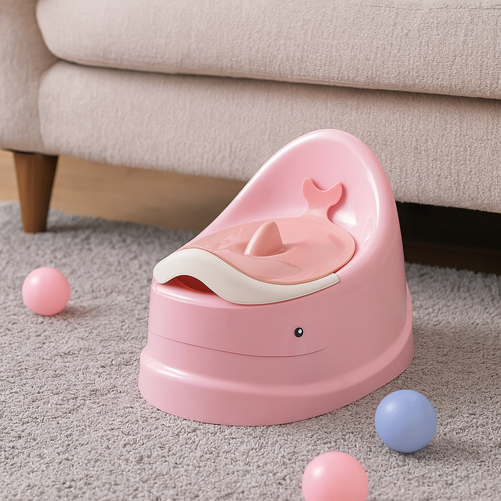 Vasino portatile balena rosa per bambini